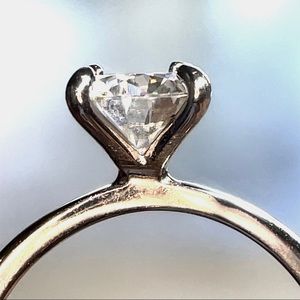 3ct D, VVS1 Moissanite Solitare Ring